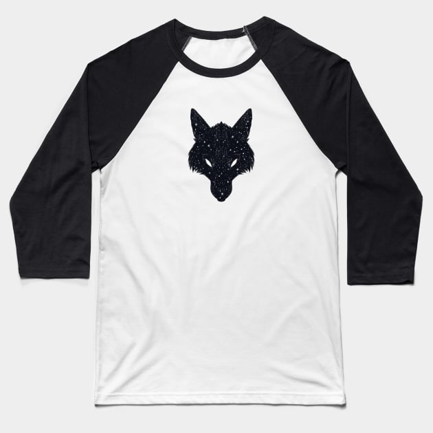 Wolf Constellation Baseball T-Shirt by InkedinRed